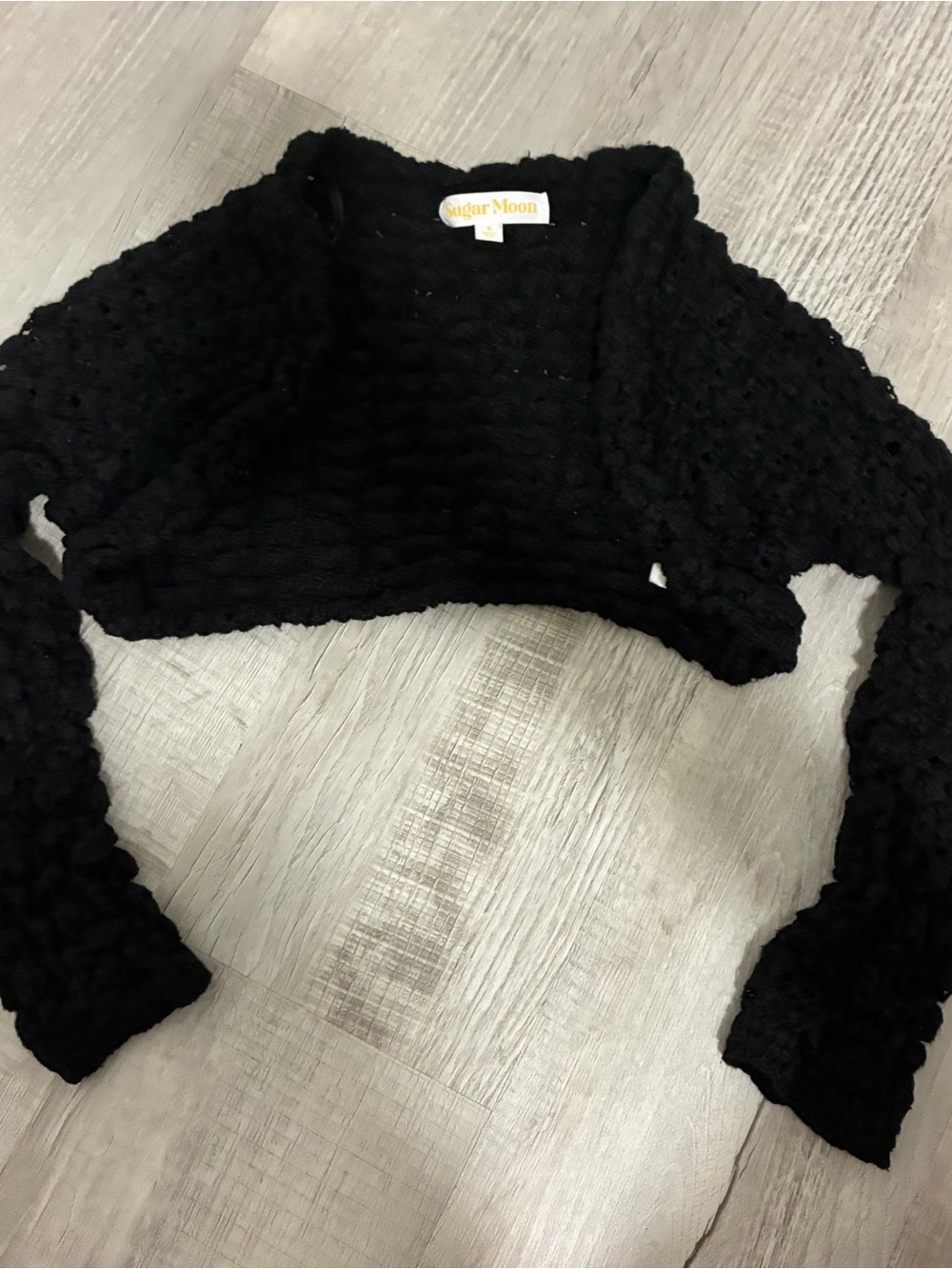 black bolero knit shrug sweater